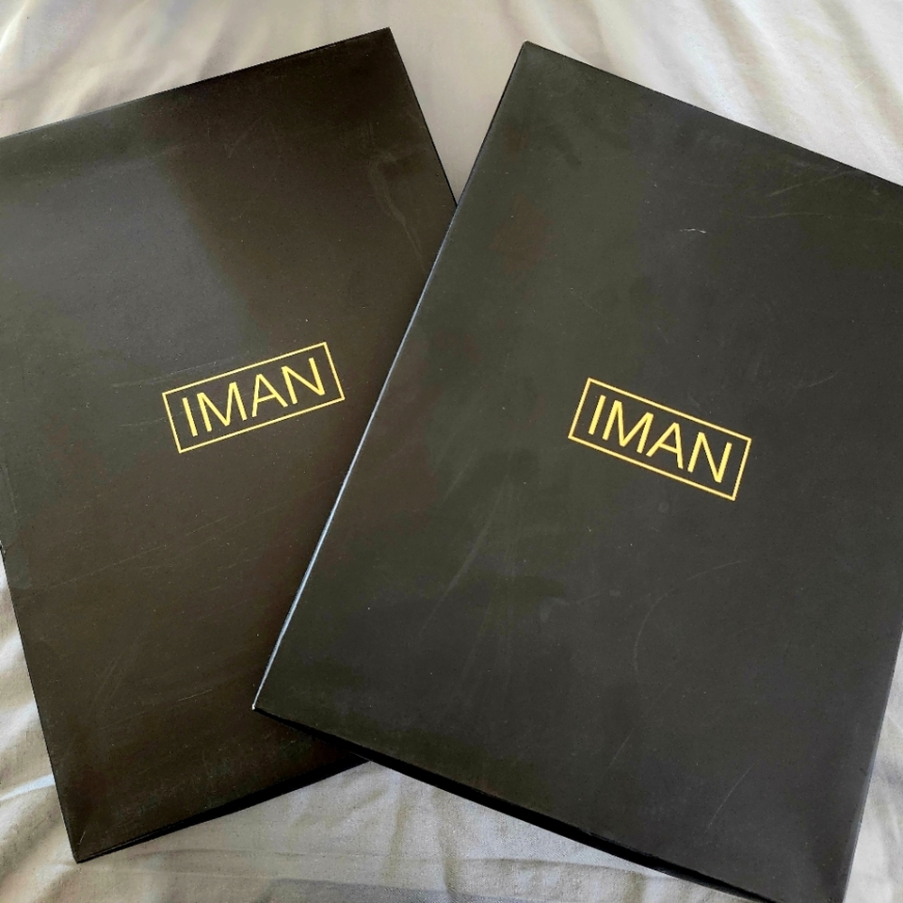 IMAN Elegant Black and Sequined Scarf Lot Of 2 New